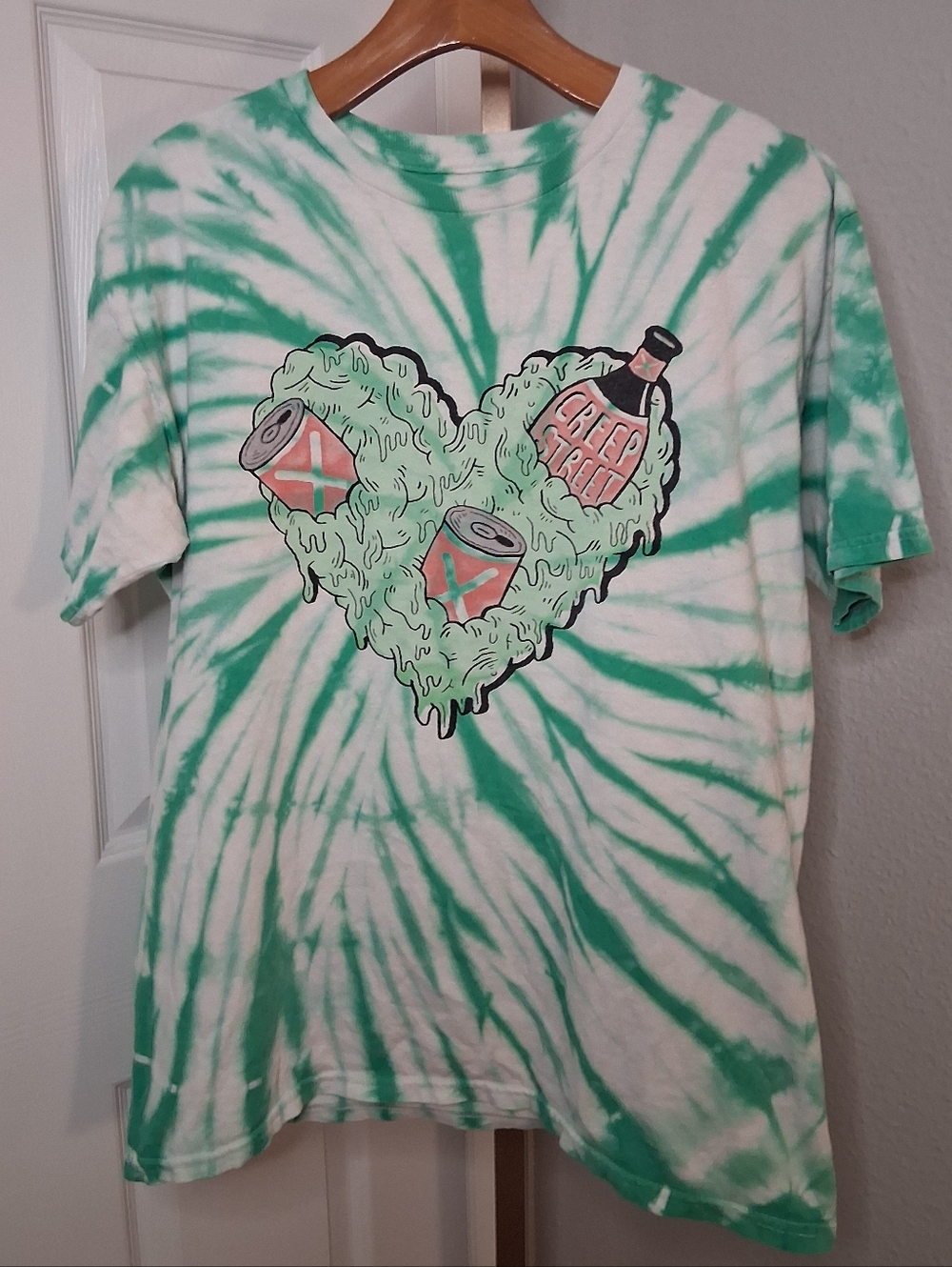 Creep Street T Shirt Green Tie Dyed